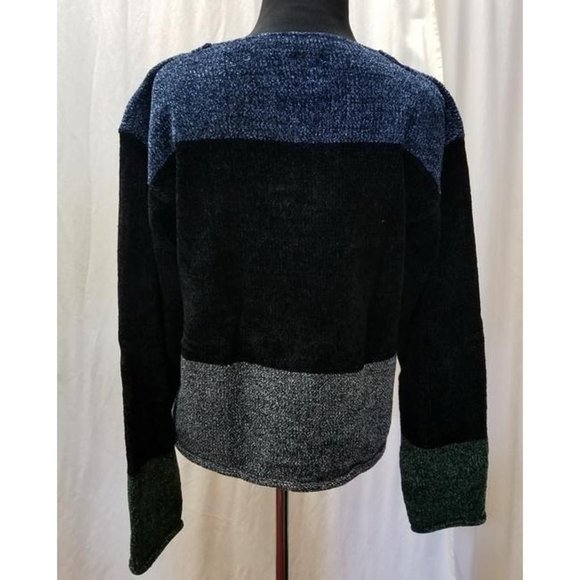 Norma & Hyla NH handloomed Chenille Color-Block Sweater S - Picture 5 of 7